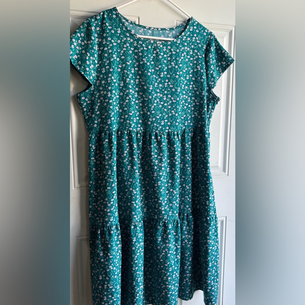 Floral Teal Dress